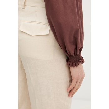 Silvian Heach прав панталон женски ленен PLIMPI (GPP26064PA)