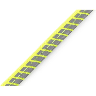 Prima-obchod Reflexní polyesterová paspulka / kédr šíře 10 mm, barva žlutá reflexní šedá