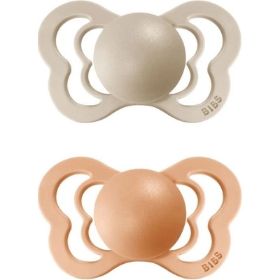 Bibs silikon ortodonické 2 ks Couture Vanilla peach
