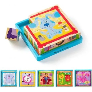 Melissa & Doug Дървен многоцветен пъзел на кубчета (33007)