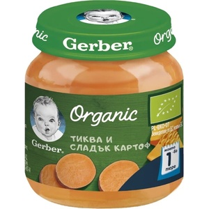 Gerber Organic Тиква и сладък картоф, 125г