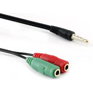 SBOX Адаптер SBOX 35M-2X35F, от AUX(м) към 2x AUX(ж), 0.2m, черен (35M-2X35F)