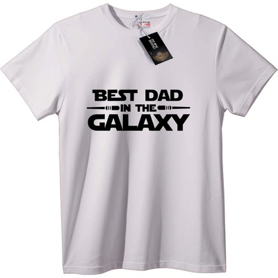 NOONEBRAND Тениска Най-добрият татко в галактиката - 7XL, White