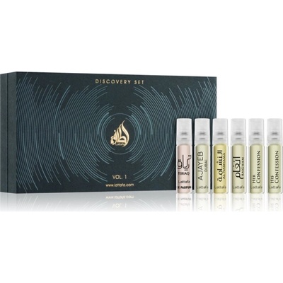Lattafa Discovery Set Lattafa Teriaq EDP 4 ml + Lattafa Ajayeb Dubai EDP 4 ml + Lattafa Al Nashama EDP 4 ml + Lattafa Angham EDP 4 ml + Lattafa Her