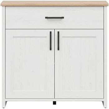 Image 1 of Black Red White Скрин с две врати и чекмедже loksa kom2d1s