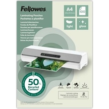Laminovacie fólie Fellowes A4 80 mic z recyklovaného materiálu (50%), matné LAMPOFELA4080MREC