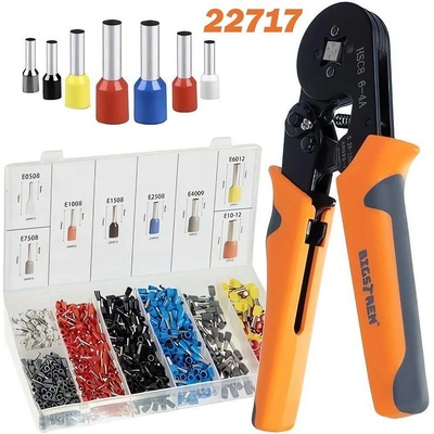 Bigstren Клещи за кримпване на кабелни обувки bigstren 022717, 170 мм, 0.25-10 кв. мм, 1200 обувки в органайзер (uni-09200)