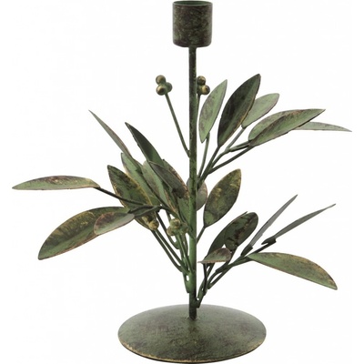 House Doctor Kovový svietnik Leaves Antique Green