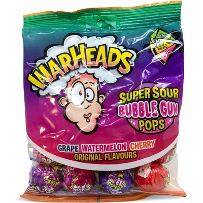 Warheads SuperSour Buuble Gum Pops 105 g