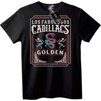 NOONEBRAND Тениска Los Fabulosos Cadillacs Златна - XS, Black