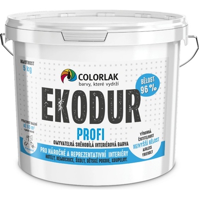 Colorlak EKODUR PROFI snehobiela interiérová farba Biela, 1kg