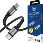 3mk Protection Кабел 3mk Hyper N-Series, от USB C(м) към USB C(м), 1.5m, 100W, черен