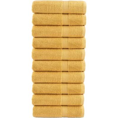 vidaXL Premium ručníky SOLUND 10 ks zlaté 100 x 150 cm