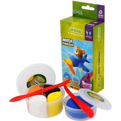 Modelovací pěnová hmota Cricco - sada letadlo, 5 barev, 30 g + 15 g