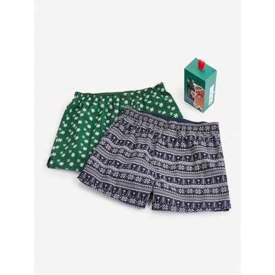 Celio Комплект от два цветни мъжки коледни панталона в подаръчен пакет Celio Celio | Zelen | МЪЖЕ | S