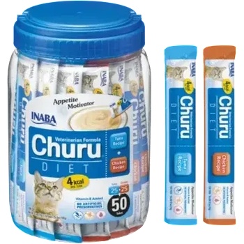 Inaba Churu Diet Tuna and Chicken - Лакомство за котки нискокалорично с пилe или риба тон 50 бр