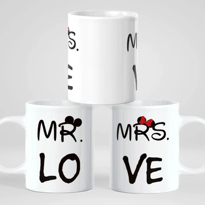 Art gift Комплект чаши за двойки - Mr & Mrs Love
