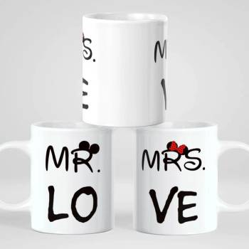 Image 1 of Art gift Комплект чаши за двойки - Mr & Mrs Love