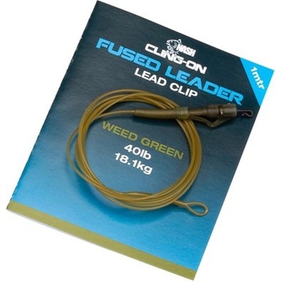 NASH Koncová montáž Cling-On Fused Lead Clip Leader Weed 40 lb 1 m