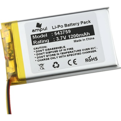 Li-Pol batéria 1200mAh, 3.7V, 543759, SH2 - 3pin