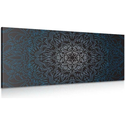 Obraz ornamentální Mandala na černém pozadí - 100x50