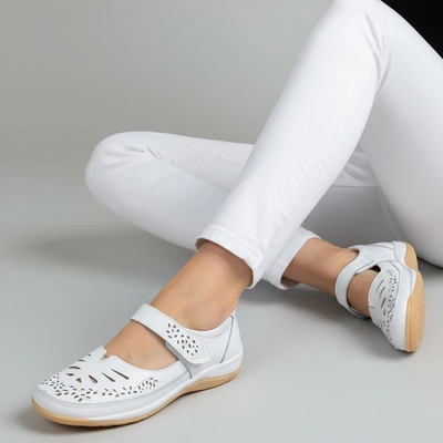 Обувки естествена кожа W186094 White