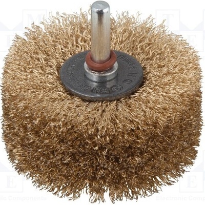 WOLFCRAFT 2265000 Kartáč; 80mm; dřevo; trn; 8mm; drátěný; Povlak: mosaz; W: 35mm