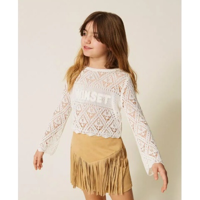 Twinset Girl Top úpletový smetanový