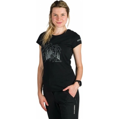 Northfinder Dámske outdoorové tričko z organickej bavlny SABRINA black