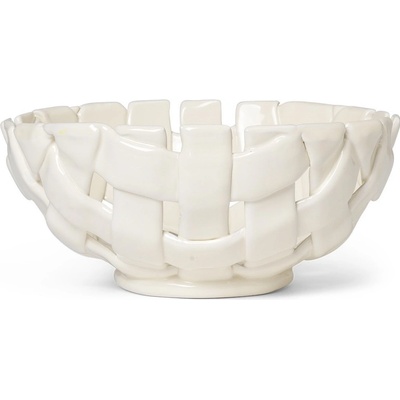 ferm Living Keramická misa Plait Off-white 24 cm