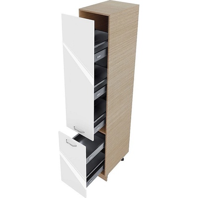 ИРИМ Колонен кухненски шкаф с пет рафта МФ-Бяло гланц-05-65 40 см