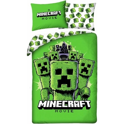 Halantex Obojstranné bavlna obliečky Minecraft Movie motív Creepers 100% bavlna 70x90 140x200