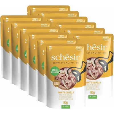 Schesir Cat tuniak a kuracie filety 12 x 85 g