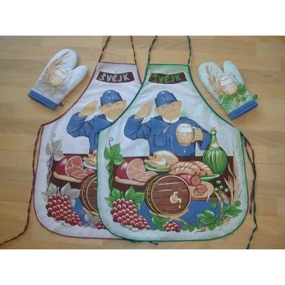 Forbyt Zástěra a chňapka Švejk komplet zelená