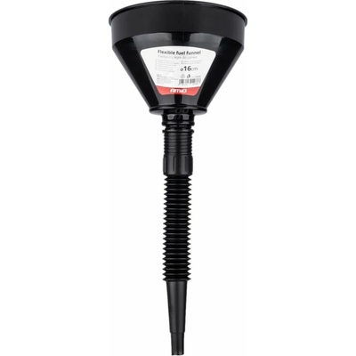 Flexibilní univerzální trychtýř, Černá, Se sítkem, 16 cm