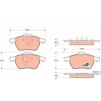 Sada brzdových platničiek, vždy 4 kusy v sade TRW GDB1376