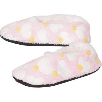 Дамски пантофи-балеринки в розово със сърца и точки