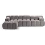 Micadoni Светлосив модулен ъглов диван от букле (ляв ъгъл) Bellis - Micadoni Home (MIC_SET5L_213_F1_BELLIS3)
