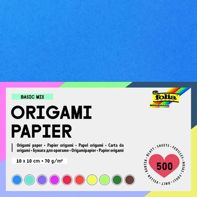 Folia Bringmann Origami papír mix 10 barev 500 listů 10x10 cm