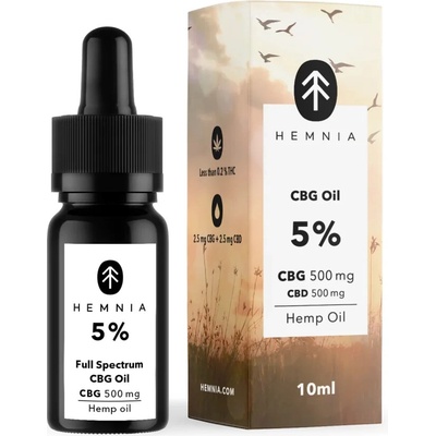 Hemnia Plný spektrum Bolesť Úľava CBG oleja 5% CBG 5% CBD 500 mg 10 ml