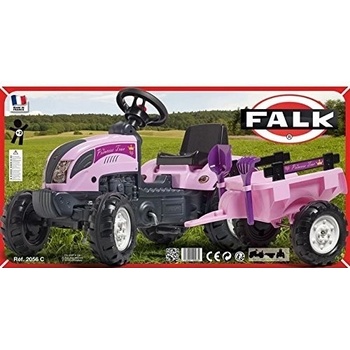 FALK 2056C Princess ružový s vlečkou a lopatkou s hrabličkam