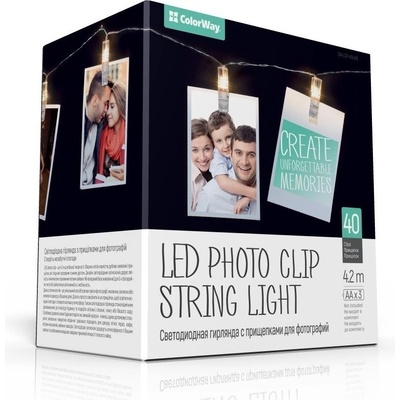 ColorWay LED fotokolíčky 40 ks 4,2 metru