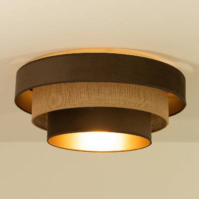 BELIS Таванно осветително тяло WENTA 1xE27/60W/230V Ø 50 см, кафяв/юта (BE1104)
