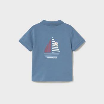 MAYORAL Поло тениска къс ръкав кученце в син цвят за мини момче Майорал