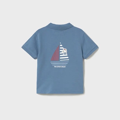 MAYORAL Поло тениска къс ръкав кученце в син цвят за мини момче Майорал