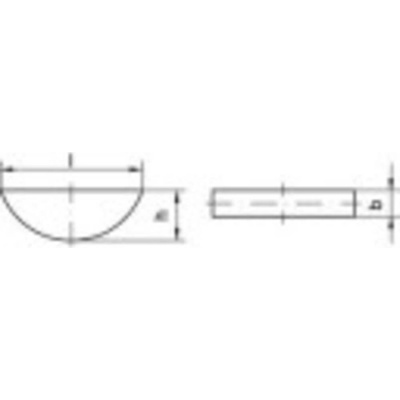 TOOLCRAFT 138904 Woodruffove pero DIN 6888 ocel 100 ks