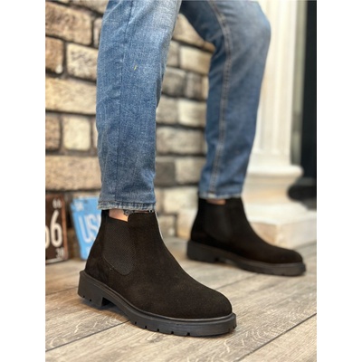 BOA Shoes Мъжки спортни боти от естествен велур ba0319 - Черни #406431 (406431_Черно)