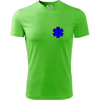 Rescue Hviezda na prsníku + nápis na chrbte tričko Apple Green