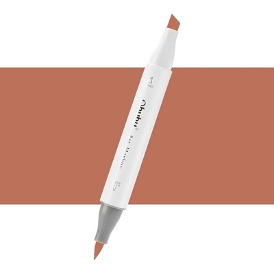 Lihová fixa OHUHU oboustranná Brush & Chisel, Brun (YR10)