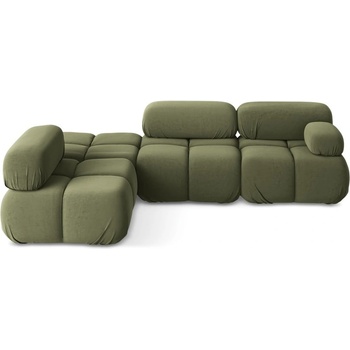 makamii Светлозелен кадифен модулен ъглов диван (ляв ъгъл) Lokua - Makamii (LOKUA_LC_1_P1_C4)